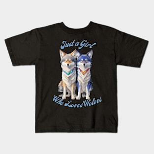 Just a Girl Who Loves Wolves Design Kids T-Shirt